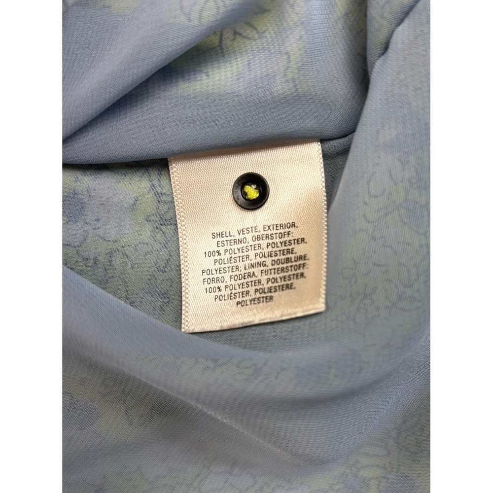 Anthro Maeve Galen Floral Dress Yellow Blue Boho Mini Sz S Pockets Sheer Coastal - Picture 4 of 16